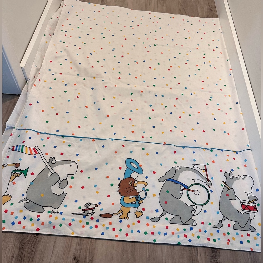 Vtg 1989 Sandra Boynton twin flat sheet